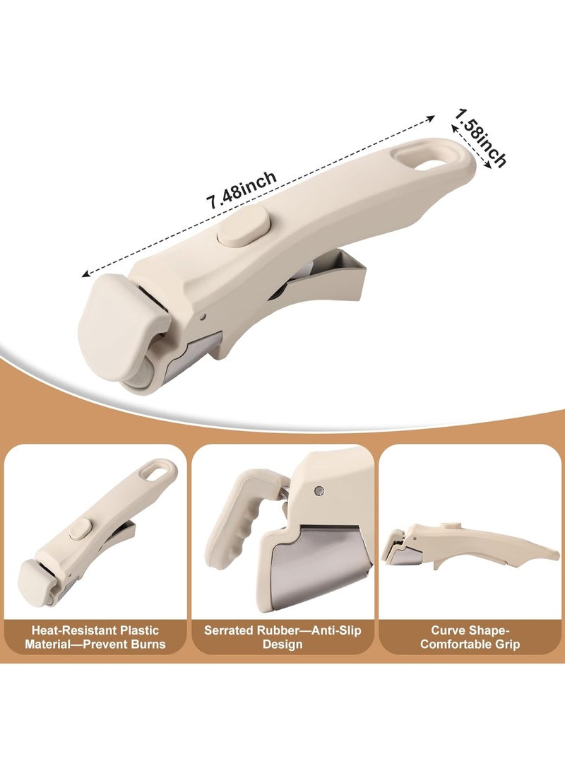 فورثكان مقبض قابل للإزالة للأواني والمقالي - بديل مقبض مقلاة عالمي - بلاستيك مقاوم للحرارة، فولاذ مقاوم للصدأ، سيليكون - أبيض كريمي - Image 2